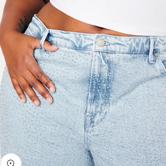 GOOD AMERICAN GOOD EASE RELAXED SPARKLE JEANS SIZE 18 - Picture 4 of 8